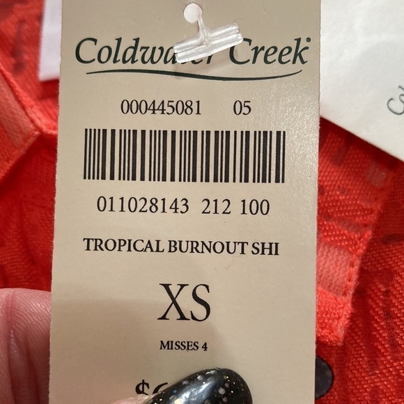 Coldwater creek Tropical Burnout top size XS - Picture 3 of 8